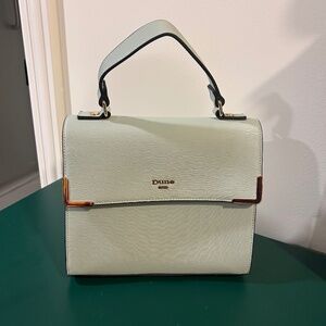 Dune London Tiffany blue and white structured purse